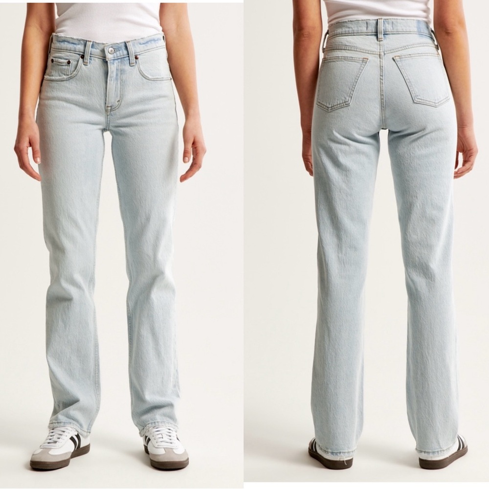 A&F Mid Rise 90’s Straight Jean Light 28